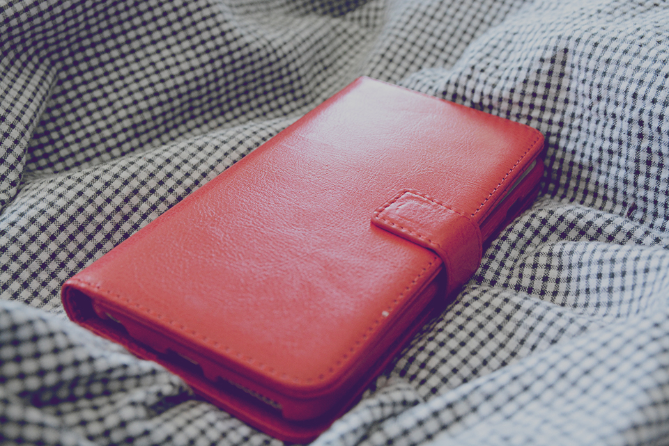 mobilskal röd plånbok magnet iphone 6S+